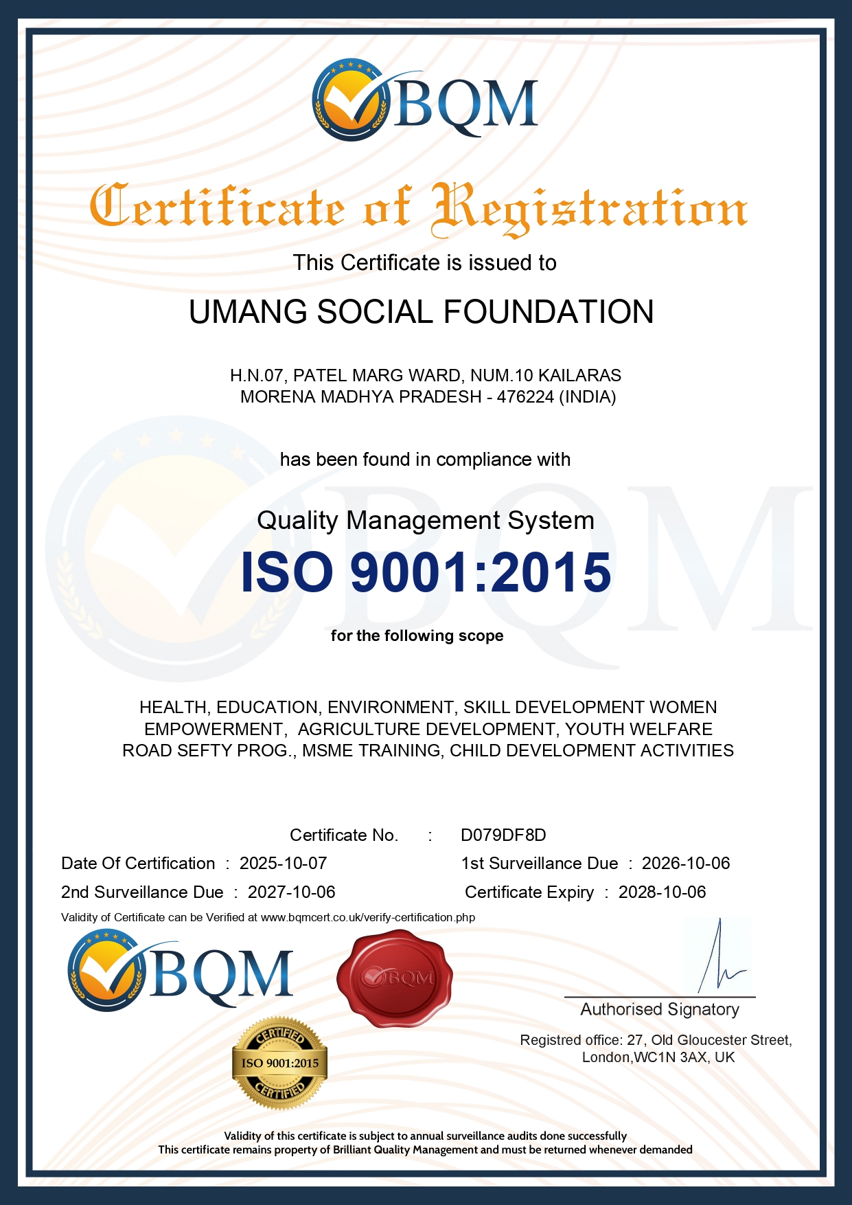 Umang Social Foundation Register